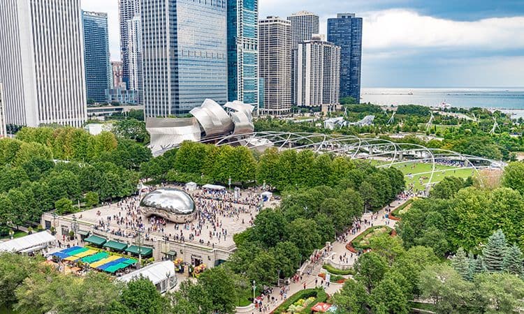 Vue aérienne de Chicago