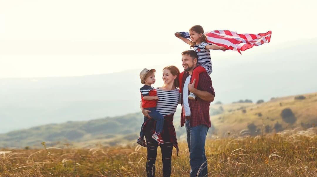 Famille voyageant aux USA