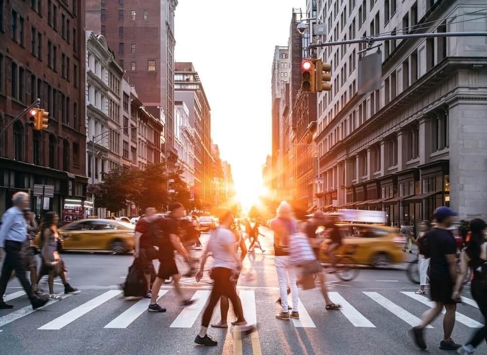 Des piétons à New York