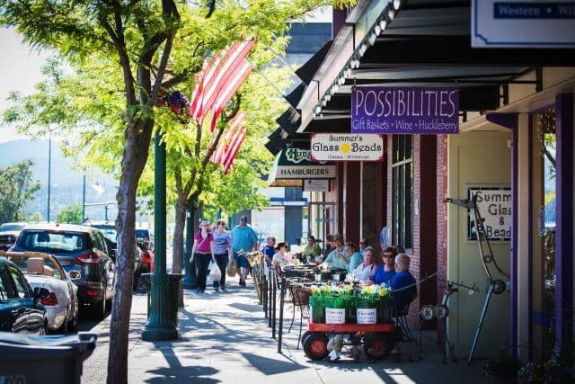 Le centre-ville de Coeur d'Alene