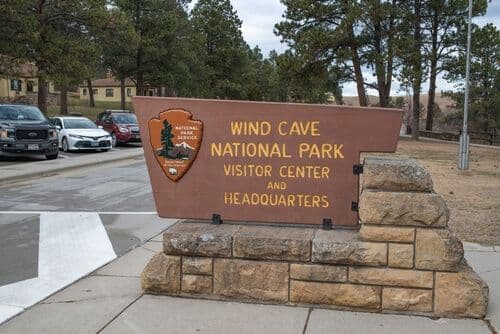 Panneau du Parc National de Wind Cave